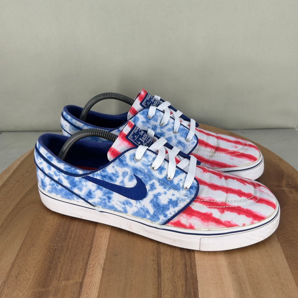Nike SB Stefan Janoski Canvas Tie Dye USA Red White Blue 705190-614 Mens 10.5